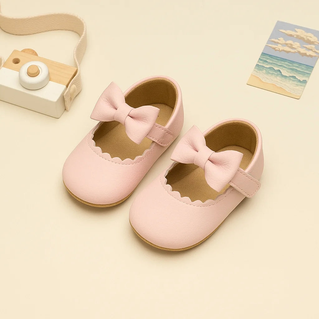 Sapatinhos Infantil com Laço Borboleta Lenogue Rosa / 17-18