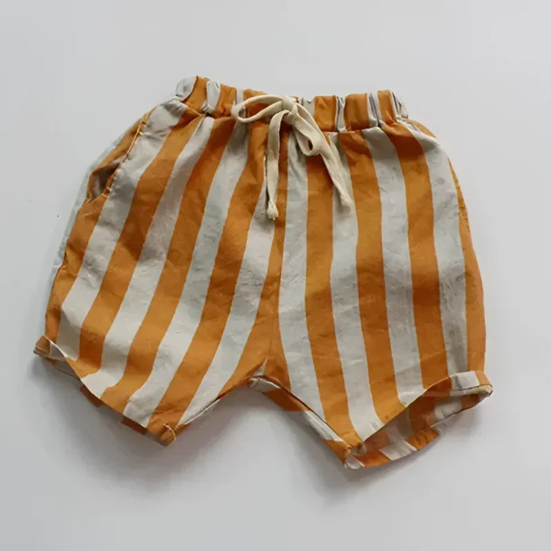 Shorts Infantil Pippó Listrado Lenogue Amarelo / 6-12 Meses