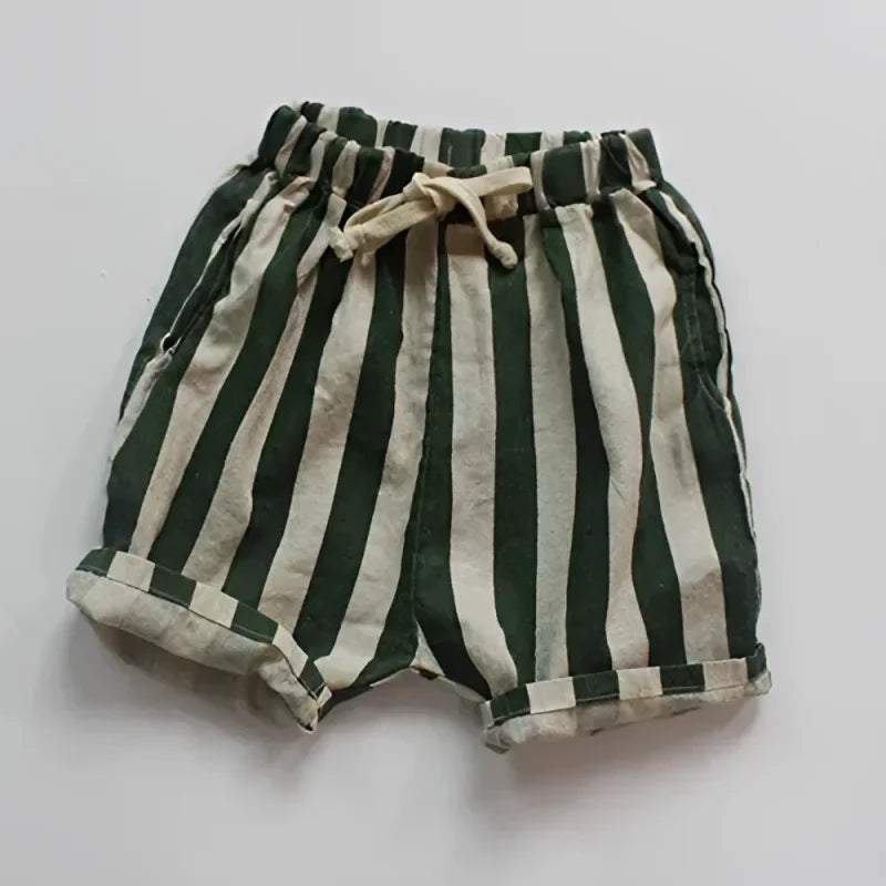 Shorts Infantil Pippó Listrado Lenogue Verde / 6-12 Meses