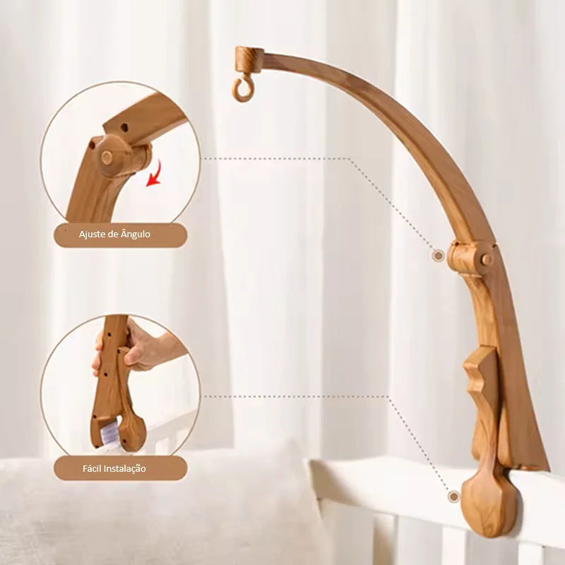 Suporte Mobile Infantil Madeira Natural Lenogue Marrom