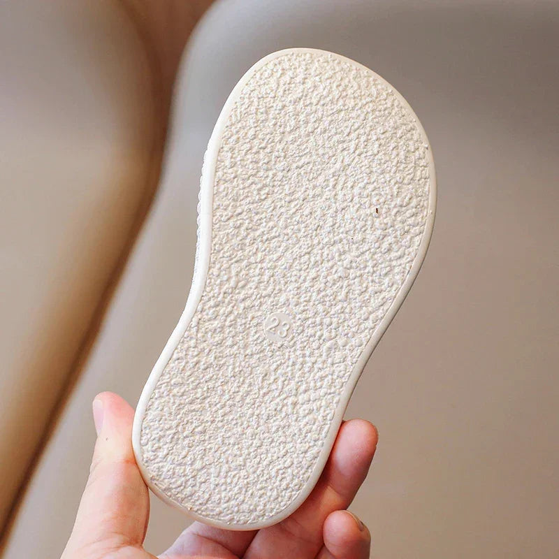 Tênis Infantil Bege Antiderrapante com Solado Macio para Caminhada Lenogue