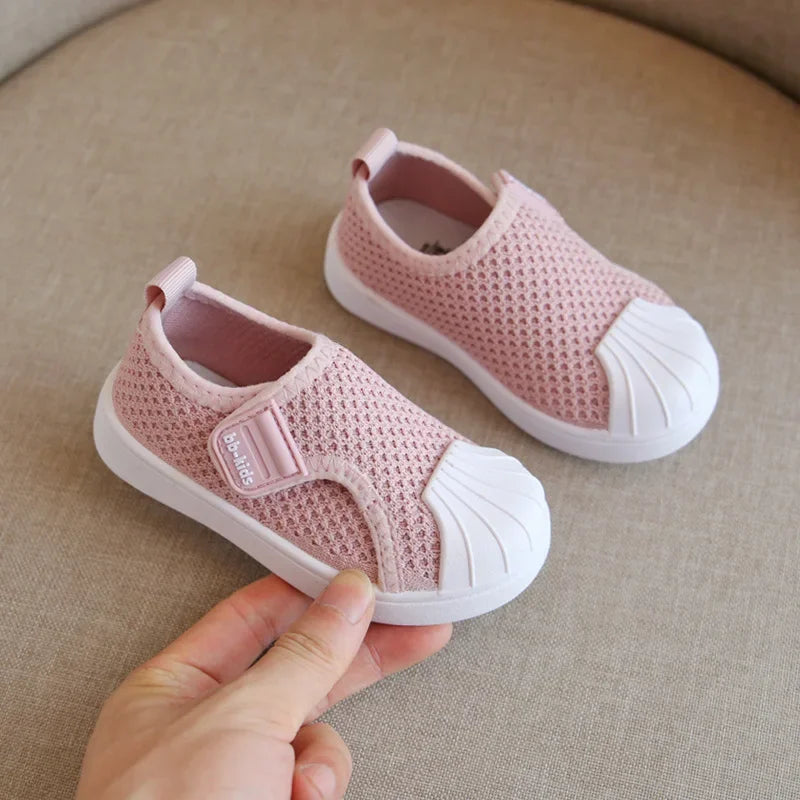 Tênis Infantil Casual Solado Macio Estilo Esportivo Lenogue Rosa / 21-22