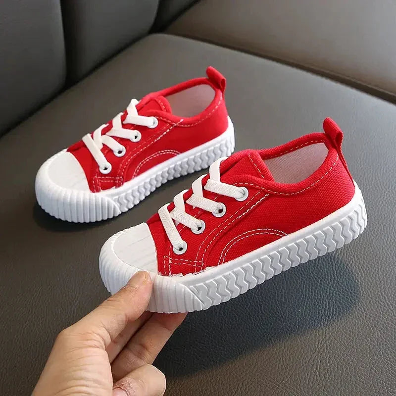 Tênis Infantil com Lona e Cadarço de Algodão Lenogue Vermelho / 21-22