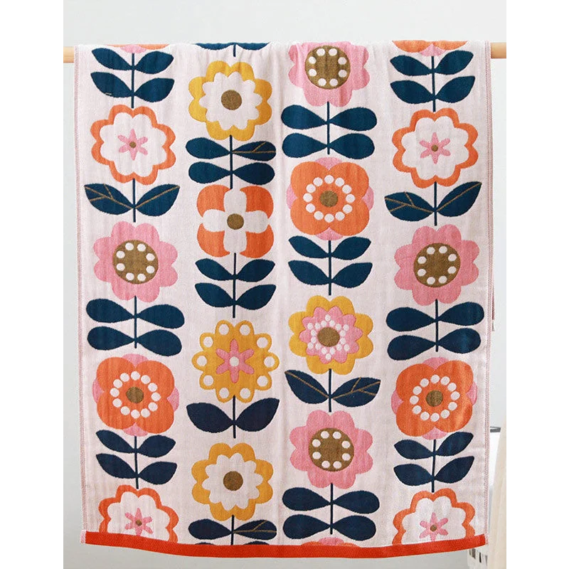 Toalha Infantil Flores Colorida Lenogue / 70cm x 140 Cm