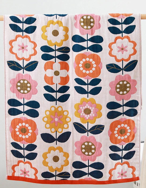 Toalha Infantil Flores Colorida Lenogue / 70cm x 140 Cm