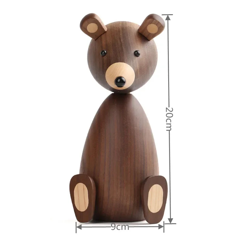 Urso Infantil Teodoro Madeira Natural Lenogue Marrom Grande