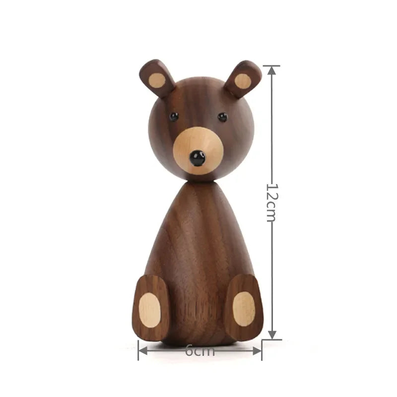 Urso Infantil Teodoro Madeira Natural Lenogue Marrom Pequeno