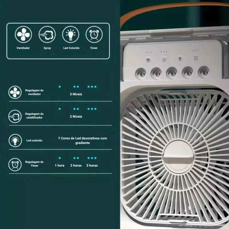 Ventilador Mini Ar Condicionado Umidificador Lenogue