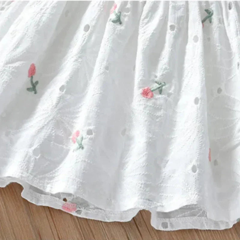 Vestido Infantil Branco Feminino Anna Lenogue