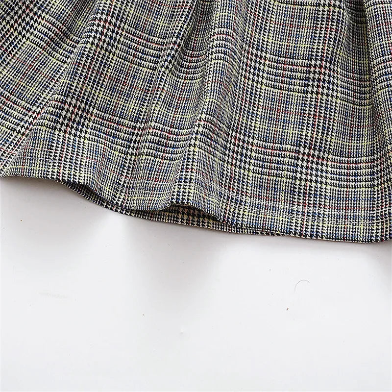 Vestido Infantil de Manga Longa Listrado com Alças e Laço Lenogue