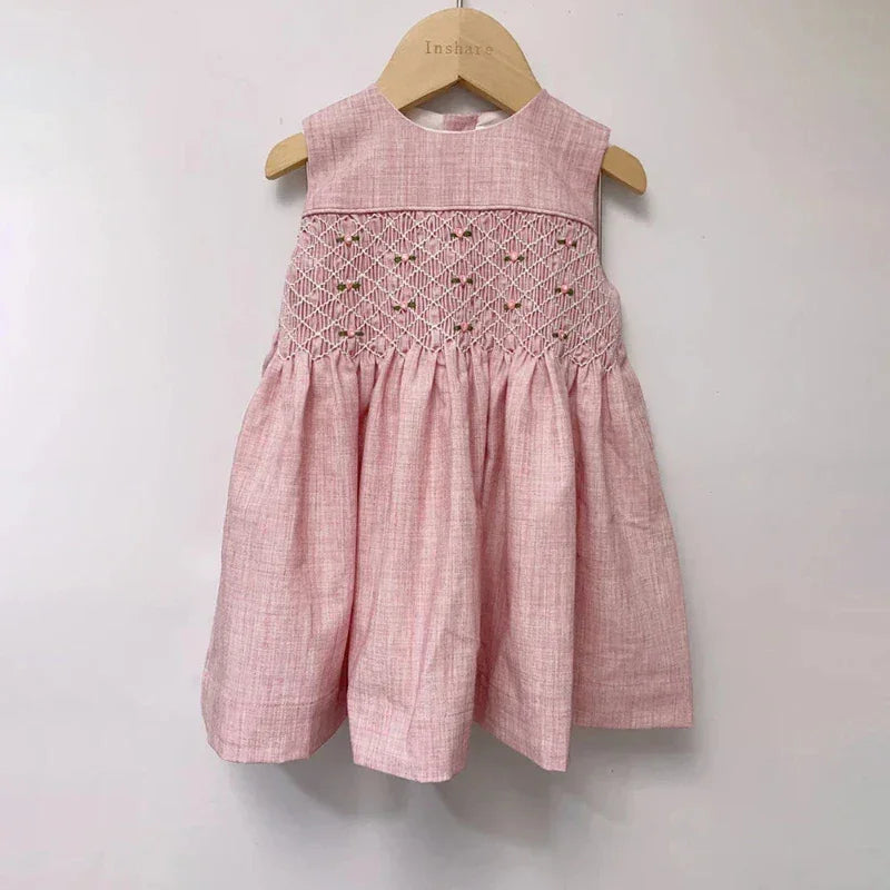 Vestido Infantil Feminino Algodão Mimi Rosa Lenogue 6-12 Meses