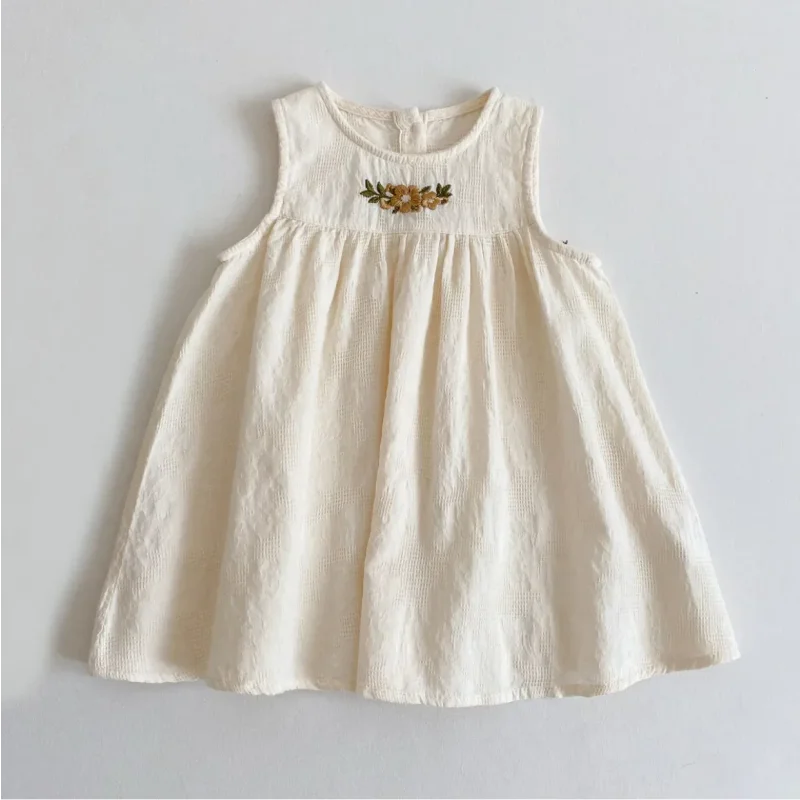 Vestido Infantil Feminino Algodão Zoé Lenogue Bege / 18-24 Meses