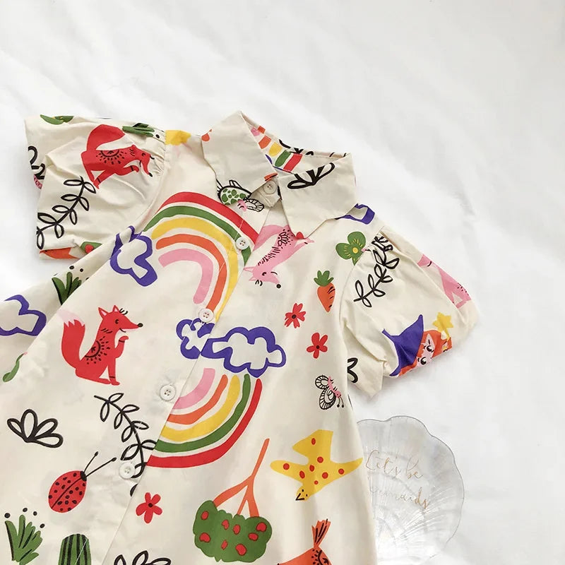 Vestido Infantil Feminino Audrey Estampado Lenogue