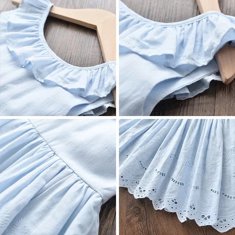 Vestido Infantil Feminino Bia Azul Lenogue