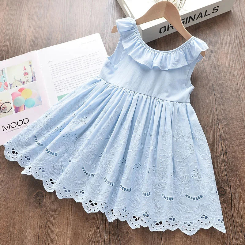 Vestido Infantil Feminino Bia Azul Lenogue