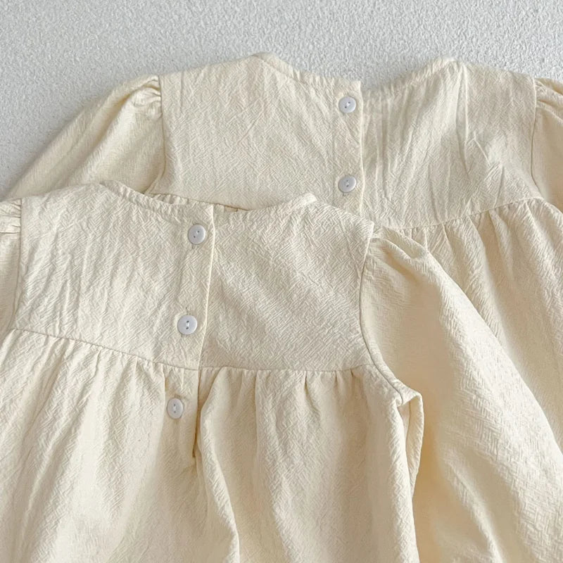 Vestido Infantil Feminino Catarina Bege Lenogue