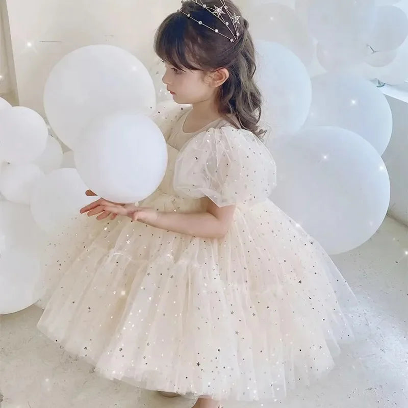 Vestido Infantil Feminino Emily Bege Lenogue