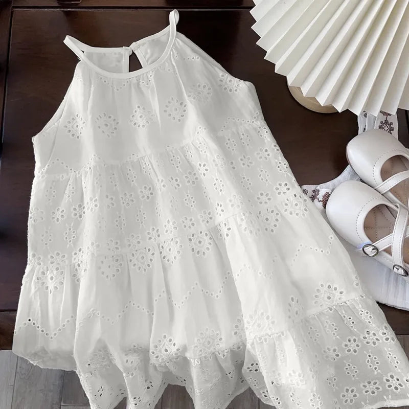 Vestido Infantil Feminino Filomena Laise Branco Lenogue / 3-4