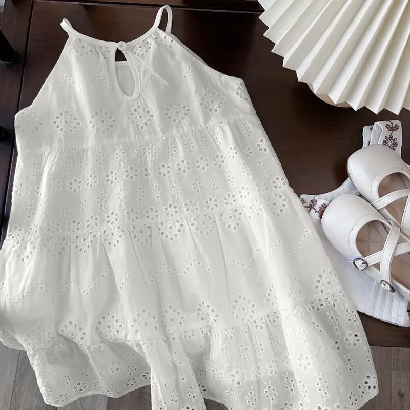 Vestido Infantil Feminino Filomena Laise Branco Lenogue