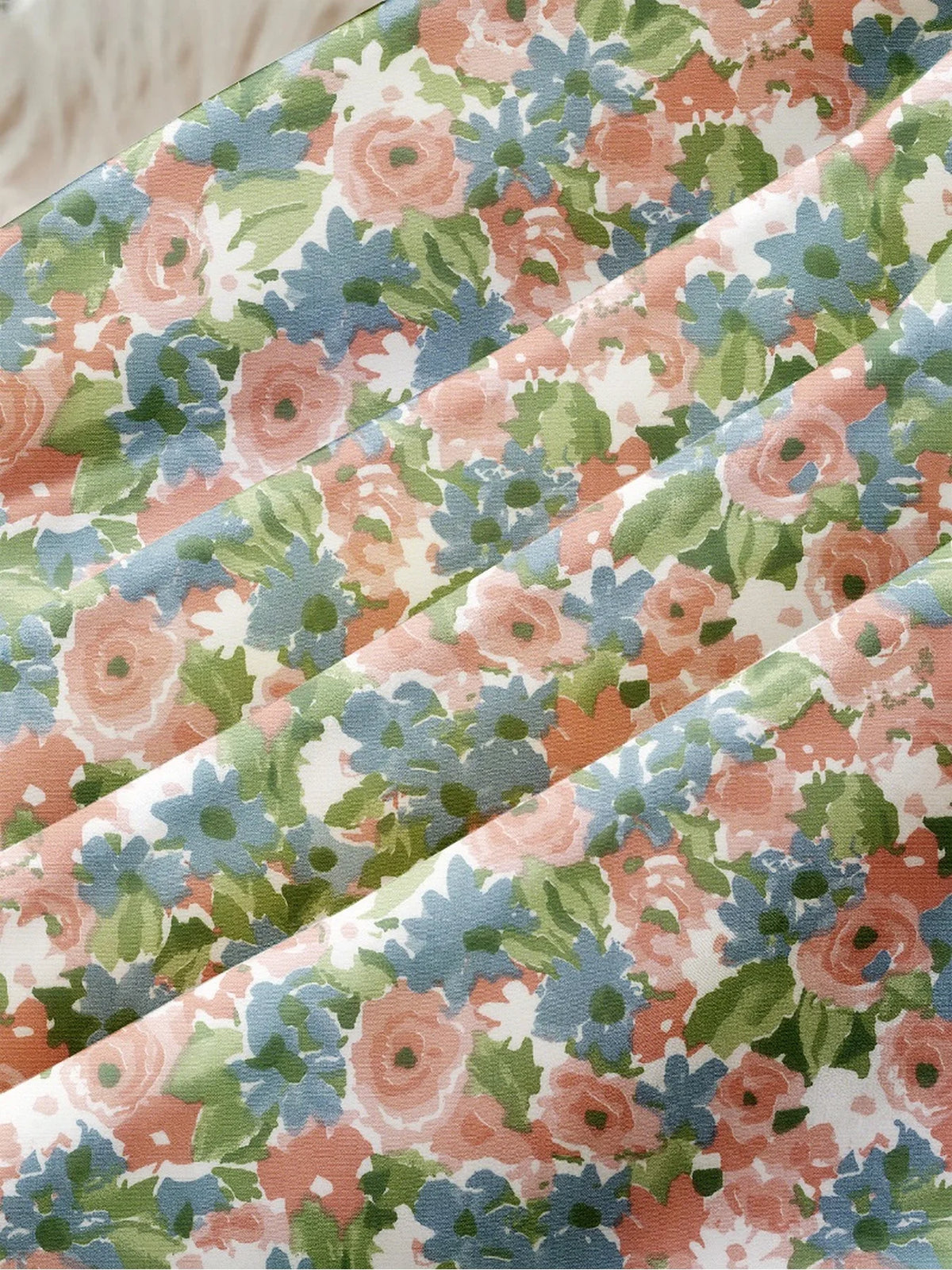 Vestido Infantil Feminino Floral Sem Manga Verde Lenogue