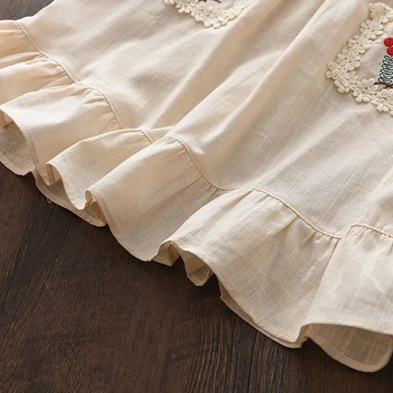 Vestido Infantil Feminino Juliette Bege Lenogue