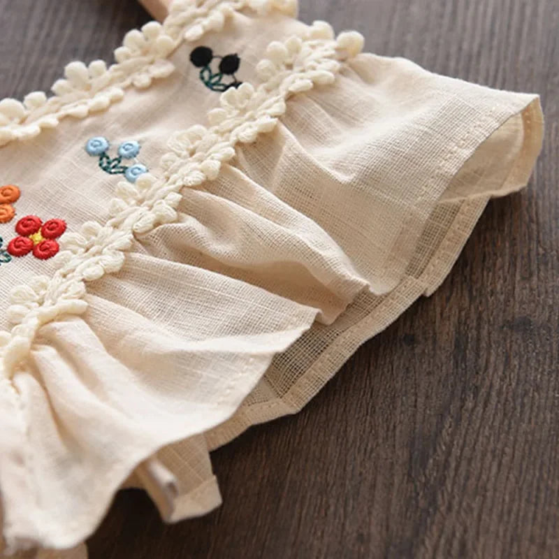 Vestido Infantil Feminino Juliette Bege Lenogue