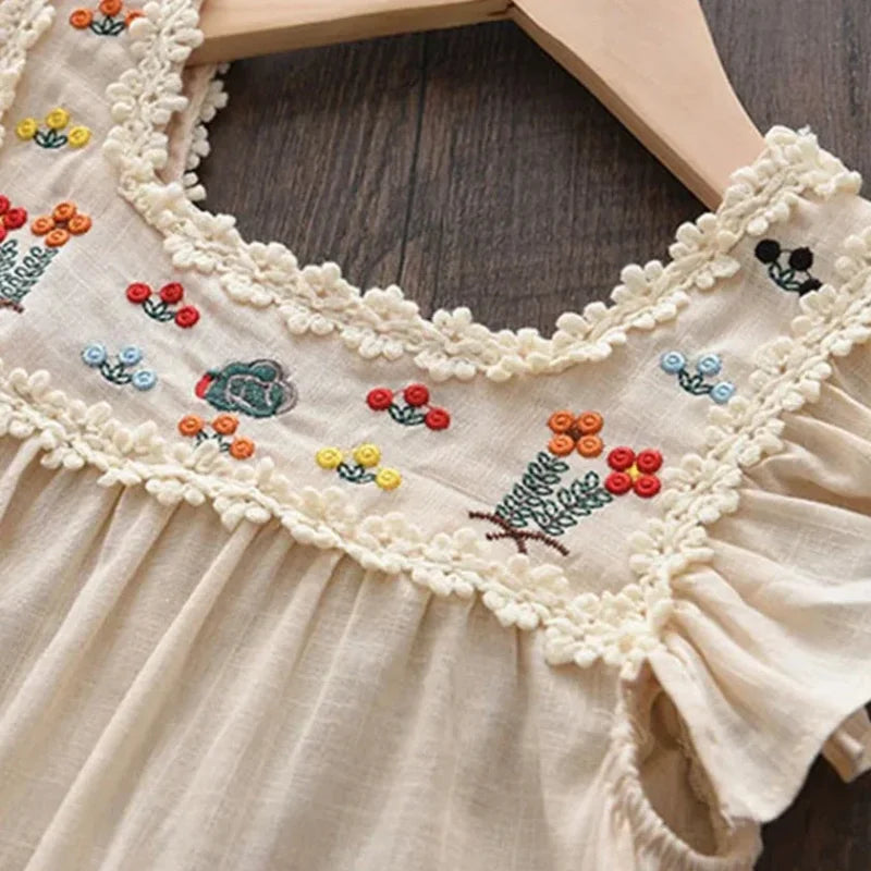 Vestido Infantil Feminino Juliette Bege Lenogue