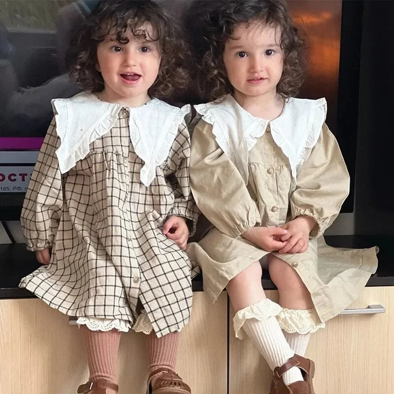 Vestido Infantil Feminino Kate Bege Lenogue
