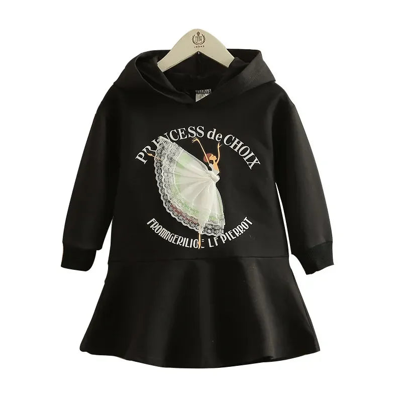 Vestido Infantil Feminino Moletom Capuz Isadora Lenogue