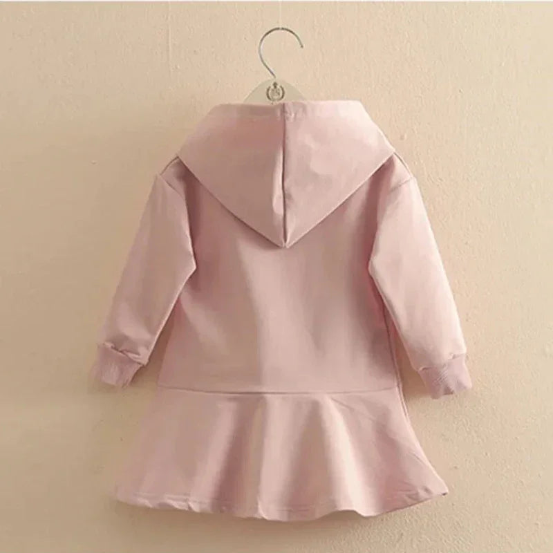 Vestido Infantil Feminino Moletom Capuz Isadora Lenogue