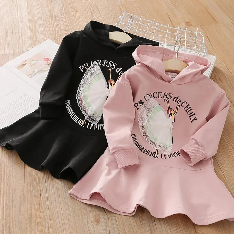 Vestido Infantil Feminino Moletom Capuz Isadora Lenogue
