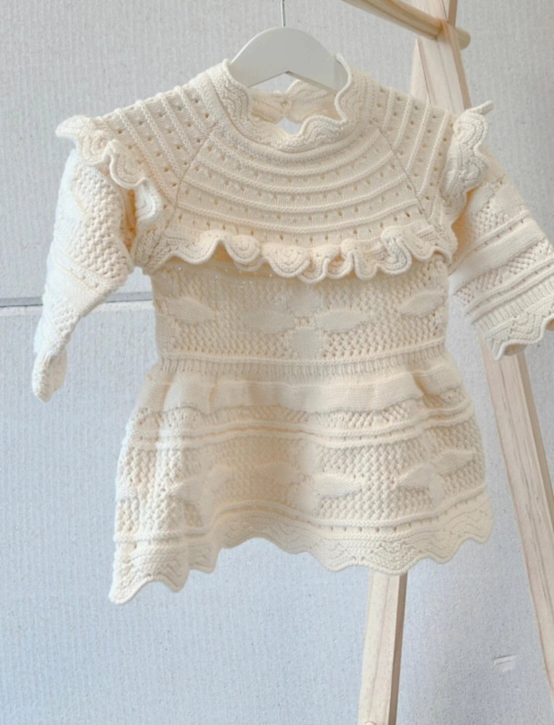 Vestido Infantil Feminino Pancake Bege Lenogue / 3-6 Meses
