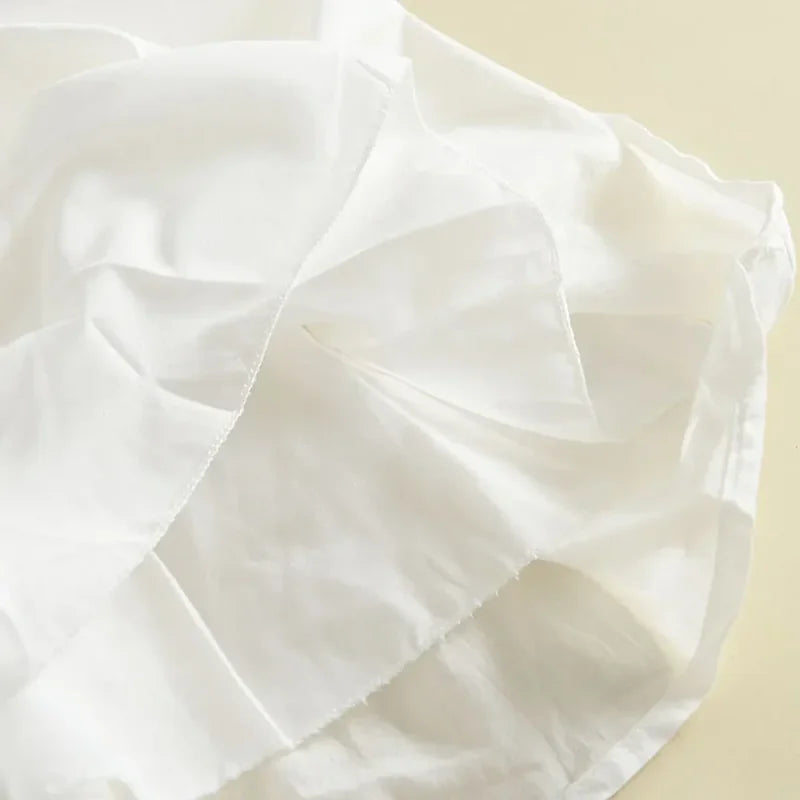 Vestido Infantil Feminino Sophie Plissado Branco Lenogue