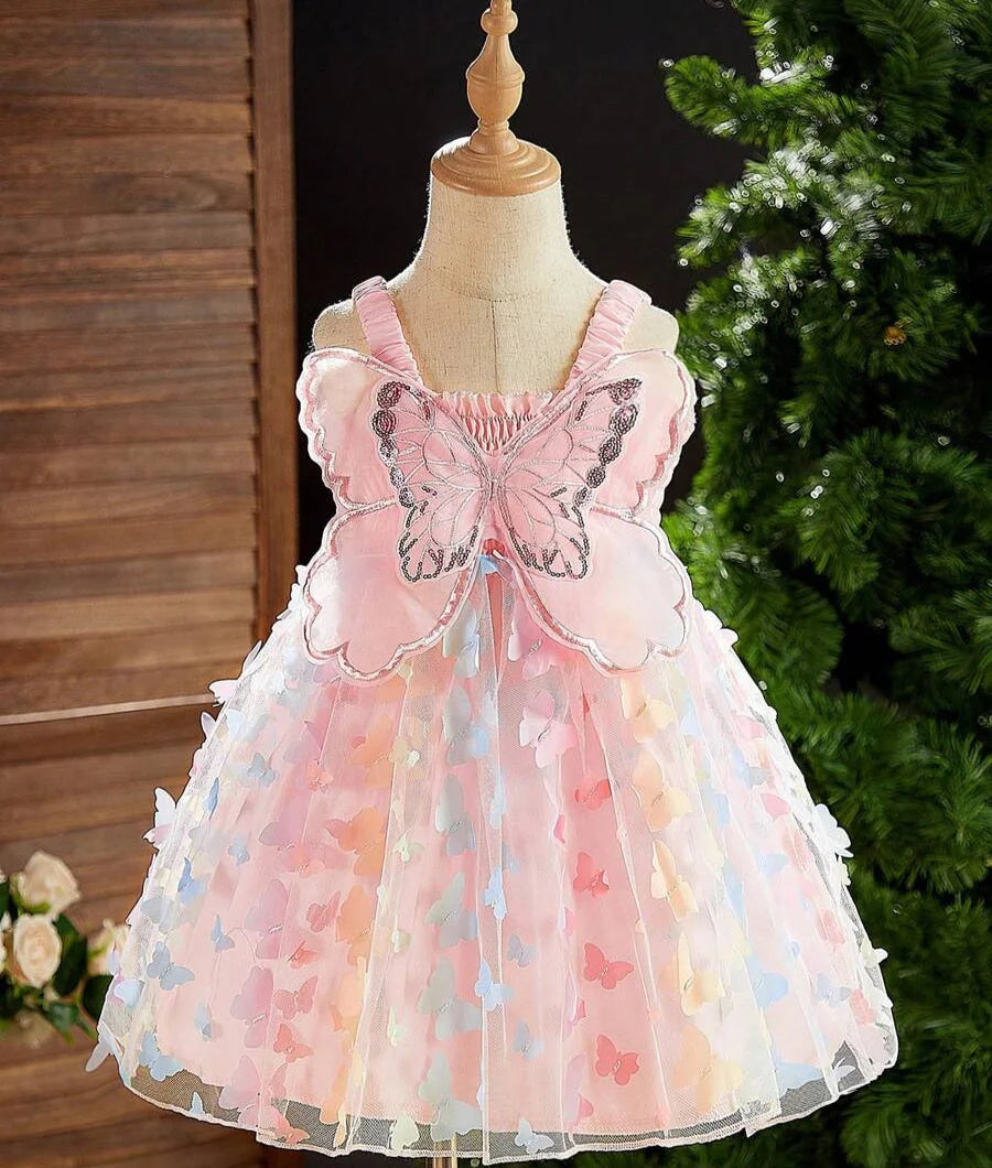 Vestido Infantil Feminino Tutu Fada Lenogue Colorido / 6-12 Meses