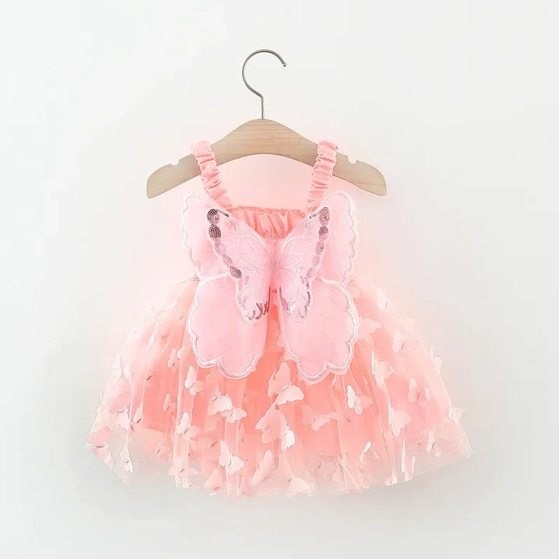 Vestido Infantil Feminino Tutu Fada Lenogue Rosa / 6-12 Meses