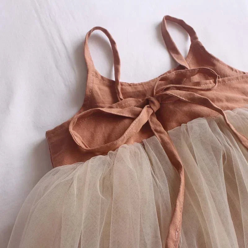 Vestido Infantil Feminino Tutu Florencia Laranja Lenogue
