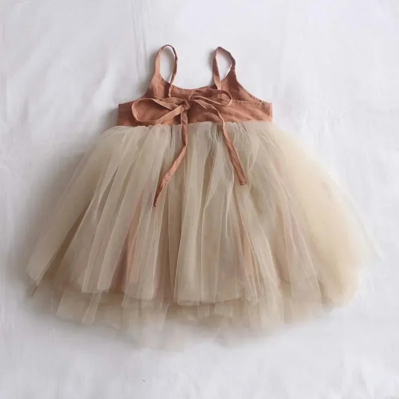 Vestido Infantil Feminino Tutu Florencia Laranja Lenogue / 6-12 Meses