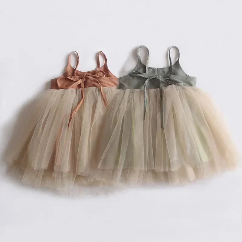 Vestido Infantil Feminino Tutu Florencia Laranja Lenogue