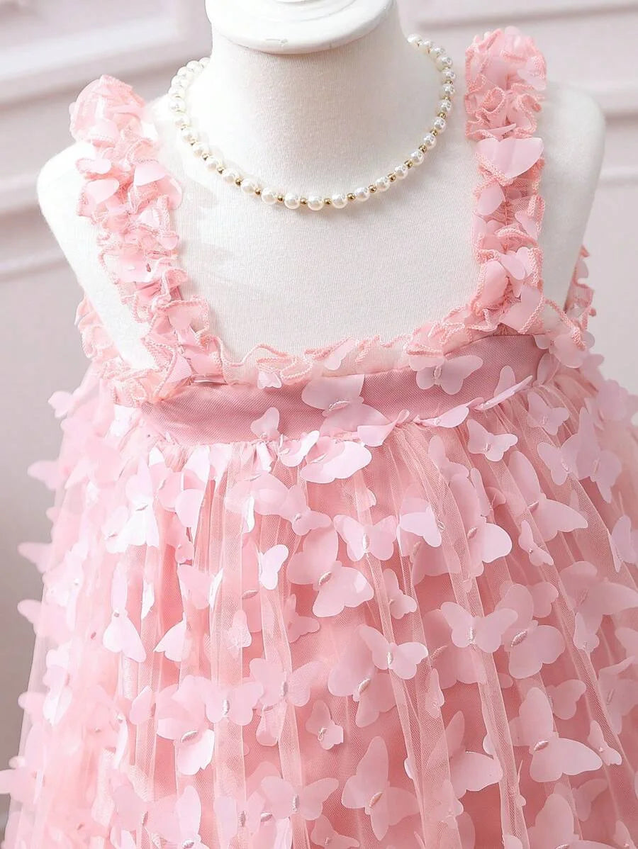 Vestido Infantil Feminino Tutu Rosa Lenogue