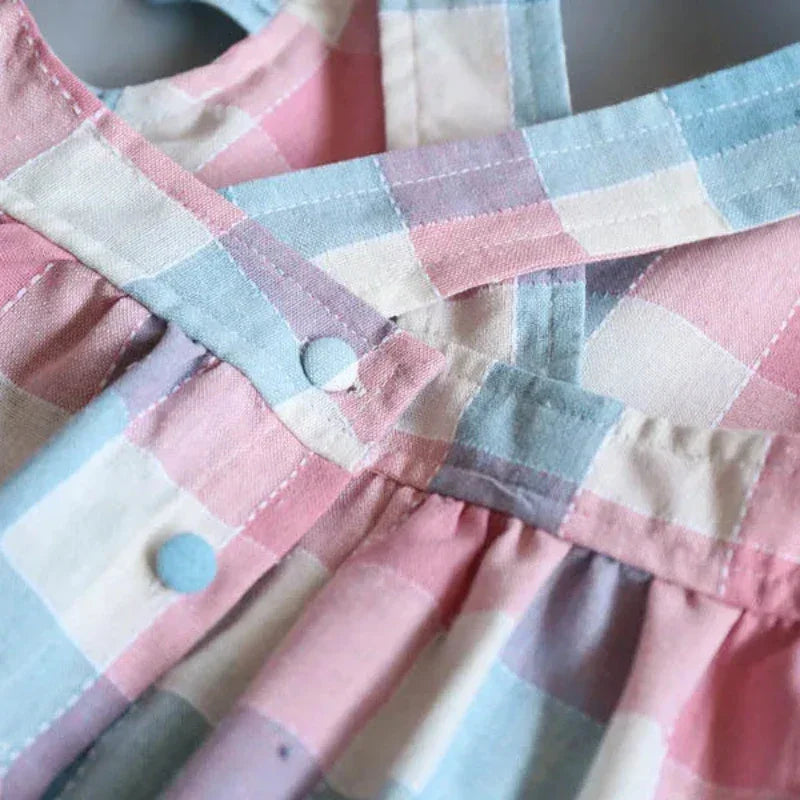 Vestido Infantil Feminino Xadrez Margarete Lenogue