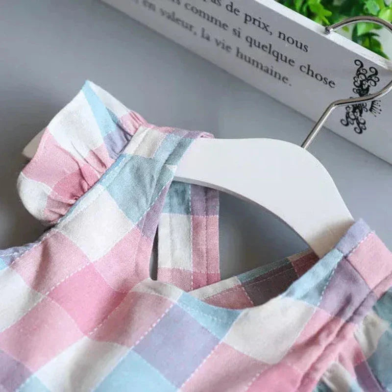 Vestido Infantil Feminino Xadrez Margarete Lenogue