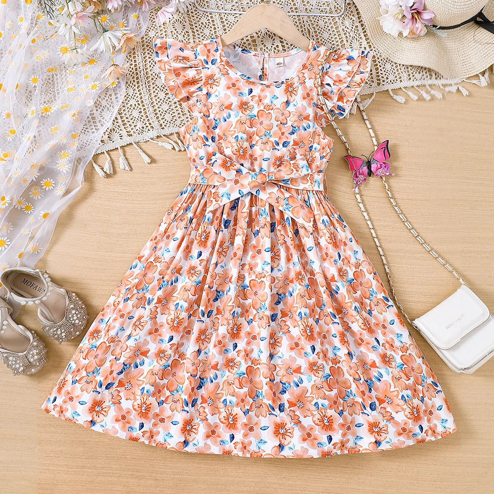 Vestido Infantil Floral Feminino Casual Verão Petit Lenogue