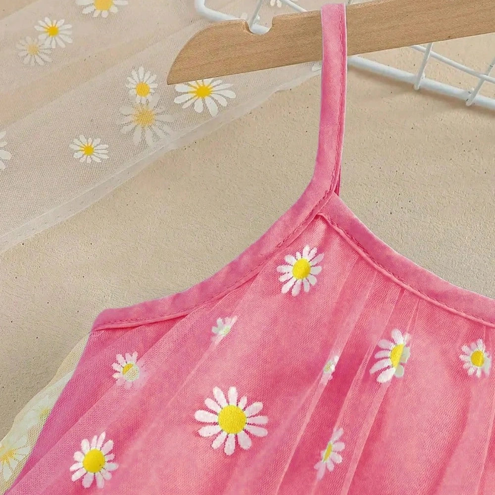 Vestido Infantil Floral Sem Alças Estilo Casual Lenogue