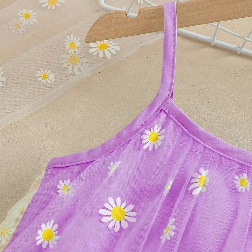 Vestido Infantil Floral Sem Alças Estilo Casual Lenogue