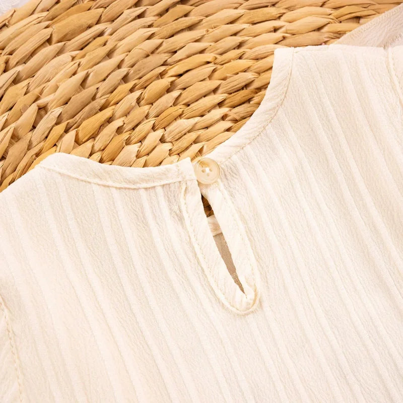 Vestido Infantil Princesa Bordado Floral Manga Babado Lenogue