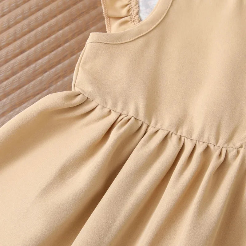 Vestido Infantil Princesa Gola Marinheiro Floral Lenogue