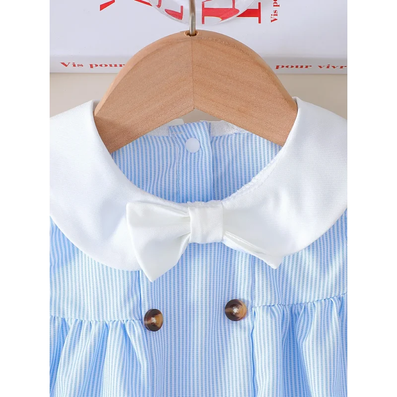 Vestido Infantil Tricot sem Manga com Botões Lenogue