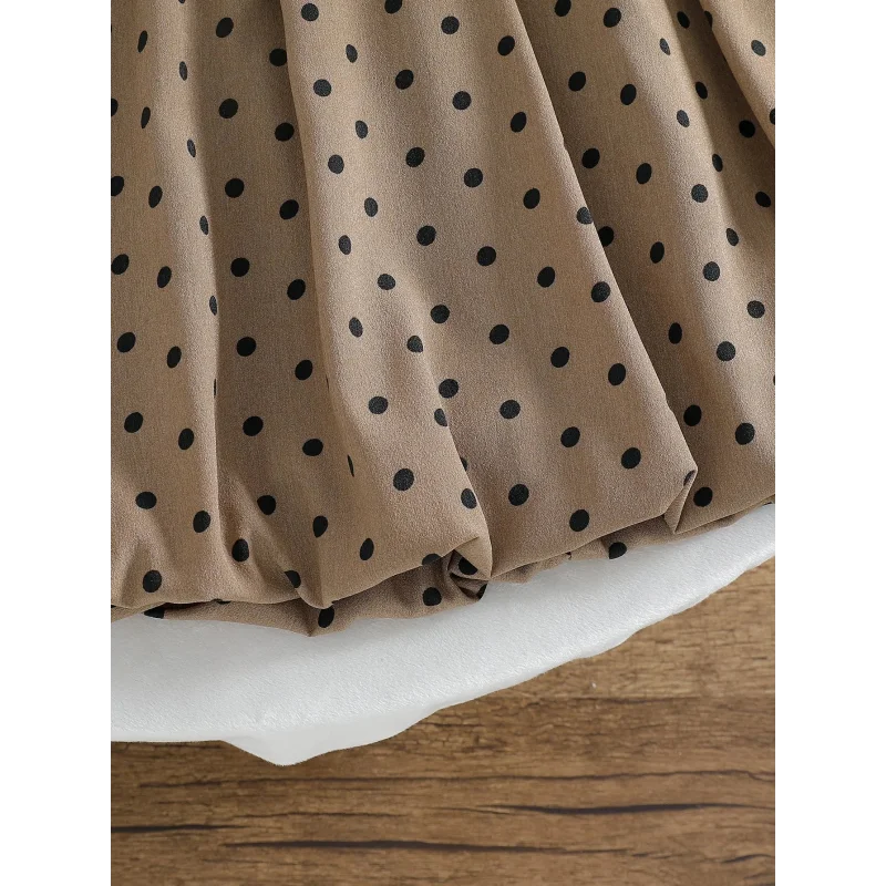 Vestido Infantil Vintage Poá sem Manga Casual Lenogue