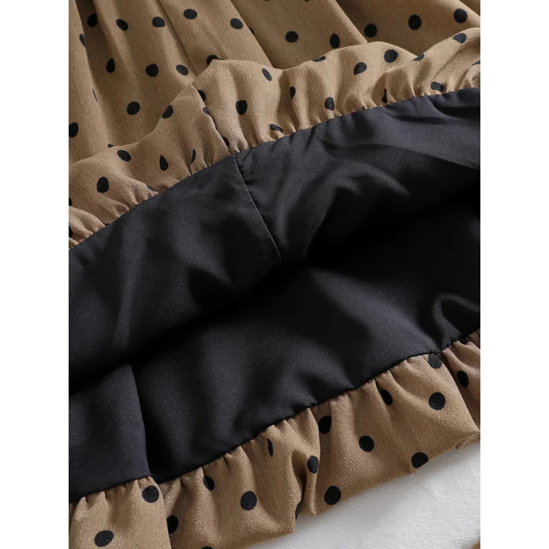 Vestido Infantil Vintage Poá sem Manga Casual Lenogue