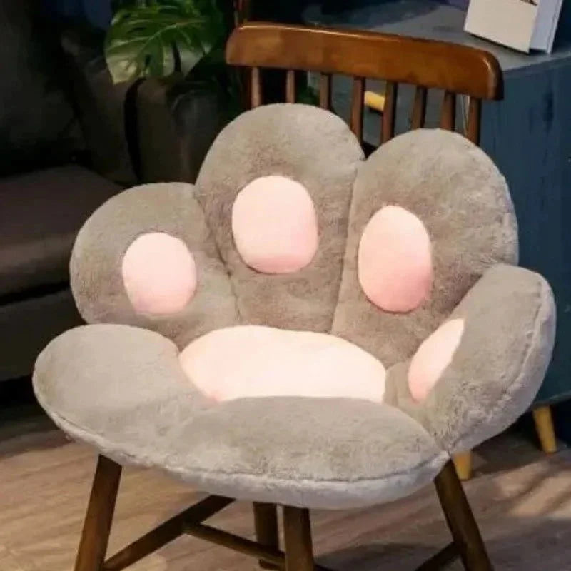 Almofada Pelúcia Gato Lenogue para Transformar Qualquer Ambiente com Design Criativo Cinza / 70 x 60cm